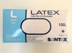 Santex Luvas L - Latex Cx 100