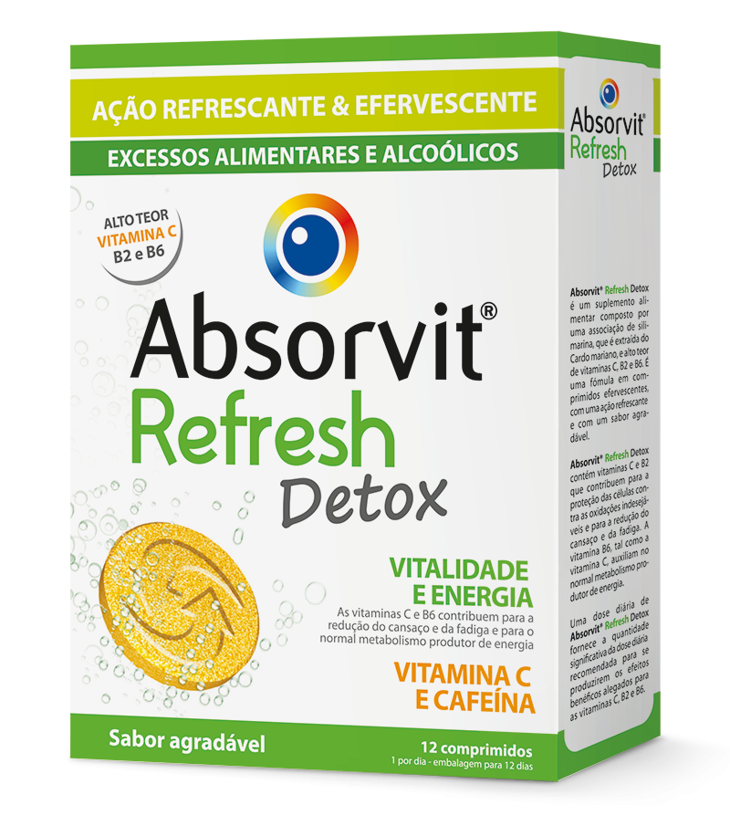 Absorvit Refresh Detox 12 Comprimidos Efervescentes