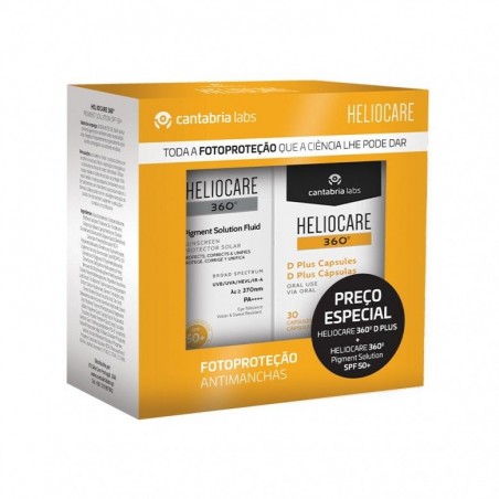 Heliocare 360º Pack Pigment Solution SPF50 50ml +  D Plus 30 Cápsulas