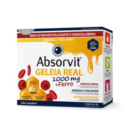 Absorvit Geleia Real+Ferro 20 Ampolas